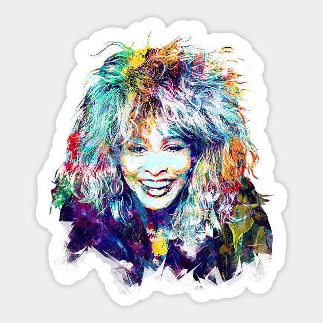 Tina Turner Abstract Paintings Sticker by AnKa Art